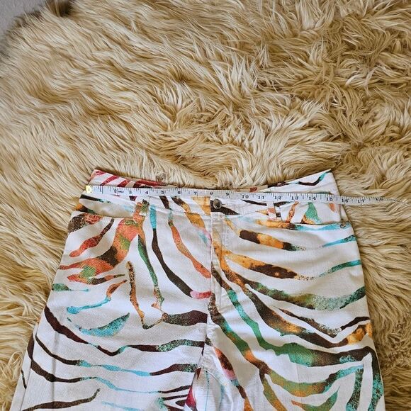 Rare Escada Sport Kate Tiger Stripes MultiColor Boot Cut Flare Jeans Size 42 - Picture 7 of 7